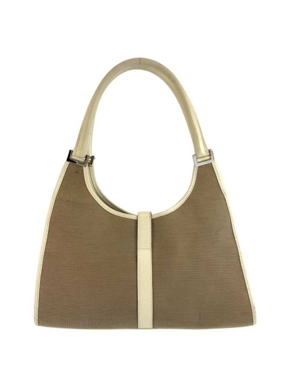 Gucci Jackie Beige Ivory Canvas Leather Tote Bag - Picture 2 of 9